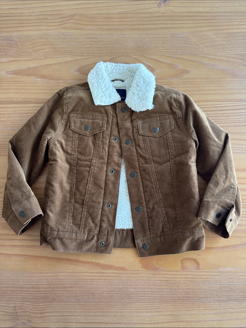 Janie and Jack toddler  Boys Brown Corduroy Sherpa-Trim Jacket